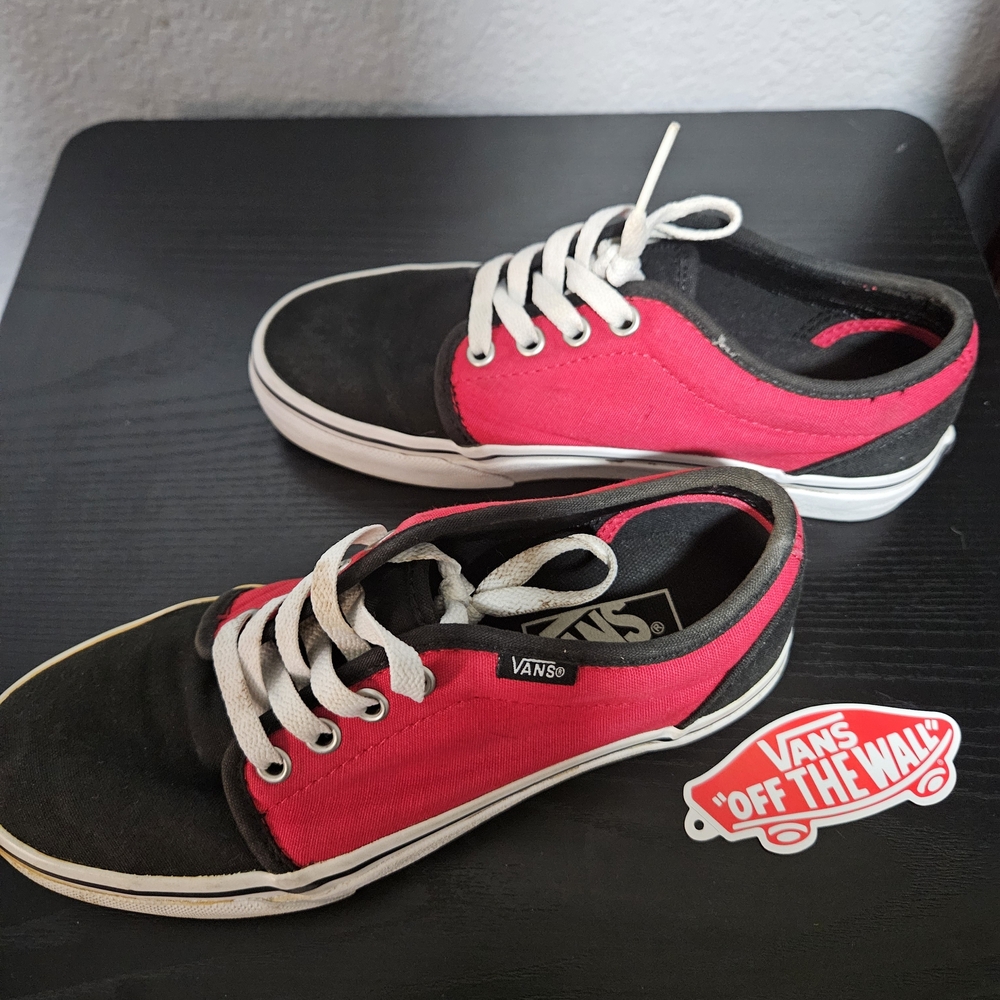 Vans Kids Black and Red Sneakers